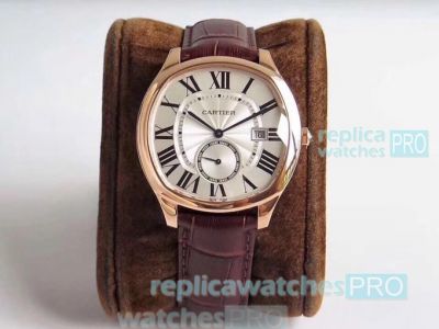 Best Cartier Drive De Cartier Replica Watch Silver Dial With Roman Markers